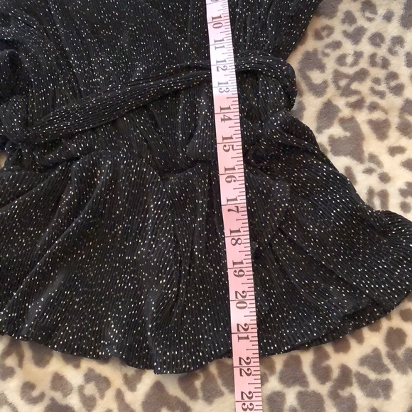 Express Wrap Peplum Cami in Black White Dot Print Size Medium - Picture 13 of 16